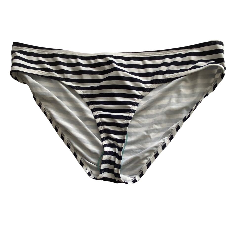 Motherhood Maternity Beach Bump Size XL Black White Striped Bikini Bottom